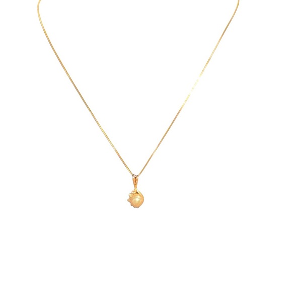 Elegant Gold Pearl and Diamond Pendant Necklace - Picture 8 of 8